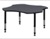 48" Clover Shaped Height Adjustable Classroom Table - Grey