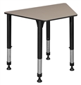 36" x 23" x 19" Trapezoid Height Adjustable School Desk - Beige