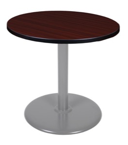 Via 30" Round Platter Base Table - Mahogany/Grey
