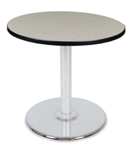 Via 30" Round Platter Base Table - Maple/Chrome
