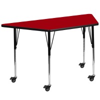 Trapezoid Activity Tables with Casters