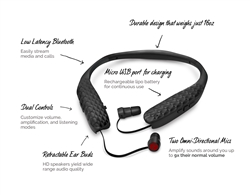 Lucid Audio Amplified Bluetooth Neck-band Earphones + Wireless TV Streamer