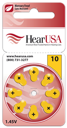 HearUSA Hearing Aid Batteries Size 10