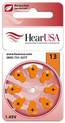 Extra Advanced Orange size 13 batteries for hearing aids