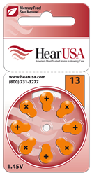 HearUSA Extra Advanced Hearing Aid Batteries Size 13- 1 Carton