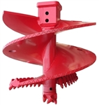 12" Bullet Tooth Rock Auger with 3" Square Kelly Box