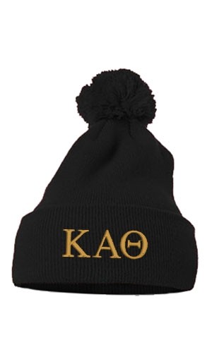 Greek Life Threads Solid Roll Up Beanie w/ Pom Pom