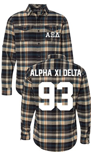 Alpha Xi Delta Long Sleeve Flannel Shirt