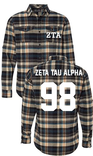 Zeta Tau Alpha Long Sleeve Flannel Shirt