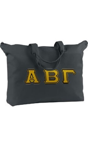 Greek Life Threads Signature Sorority Tote Bag w/ Zippered Pocket