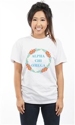 ALPHA CHI OMEGA SPRING FLOWERS UNISEX TEE