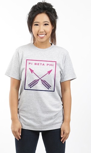 PI BETA PHI BOX ARROWS UNISEX TEE