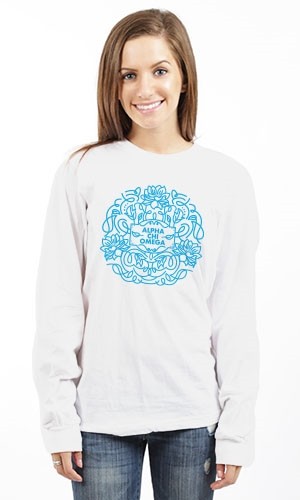 ALPHA CHI OMEGA FLOWER SIGN LONG SLEEVE TEE