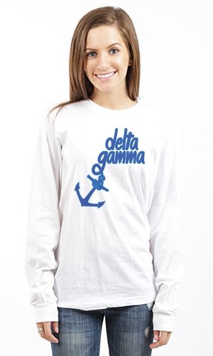 DELTA GAMMA ANCHORED DOWN LONG SLEEVE TEE