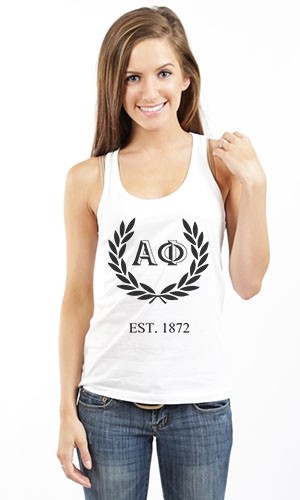 ALPHA PHI AO WREATH RACERBACK TANK