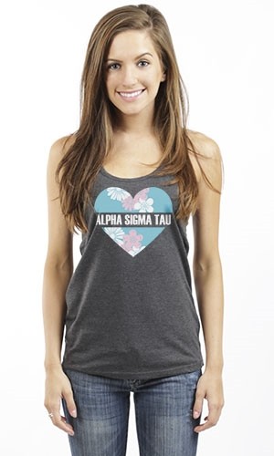 ALPHA SIGMA TAU HEART RACERBACK TANK