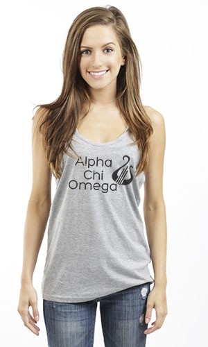 ALPHA CHI OMEGA HARP RACERBACK TANK