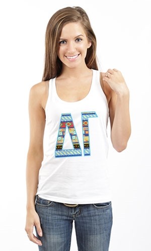 DELTA GAMMA PATTERN RACERBACK TANK