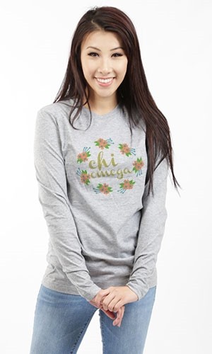CHI OMEGA SPRING FLOWERS LONG SLEEVE TEE