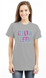 DELTA ZETA FLORAL LETTERS UNISEX TEE