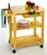 Beechwood Kitchen Cart with Cutting Board, Knife Block, and Shelves