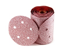 15293 / Carborundum Premier RED 5" x 5 Hole 120 Grit A/O PSA Paper Disc Roll