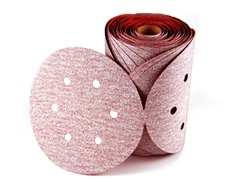 15315 / Carborundum Premier RED 6" x 6 Hole 120 Grit A/O PSA Paper Disc Roll