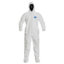 Permagard 18122 Coverall Protective Suite w/ Hood & Boots Large 25/BX