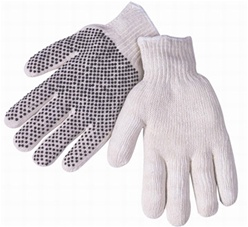 Industrial Cotton String Knit Handling Gloves w/ Dot Grip - Ladies