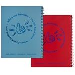 8.0" x 10.5" Left-Handed Wide Ruled Spiral Logo Notebook