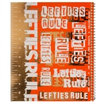 Metallic lefty spiral notebook with left-handed ruler