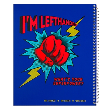 Super Power Metallic Cover Wide-Ruled Left-Handed Notebook