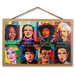 Famous Leftie Portraits Wooden Sign