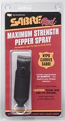 Black Leatherette Pocket Key Case Self-Defense Pepper Spray