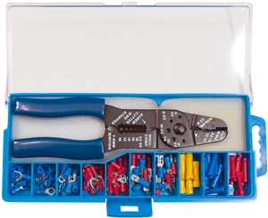 160903-001 QuickCable 100 Piece PVC Solderless Terminal Kit With Crimper