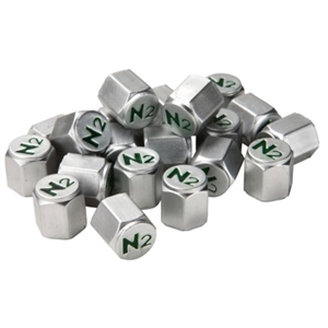 355-80156-00 Mahle Nitrogen Valve Stem Caps Silver With Green N2 Stamp Qty. 500