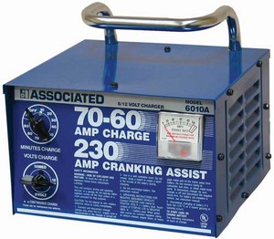 6010A Associated 70/60/230 Amp 6/12 Volt Automotive Battery Charger With Start