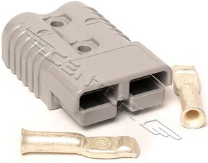 6208 Associated Lexan Plug 175 Amp Gray Connector With 4GA Contacts