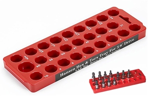 50000 Hansen Global Socket Tray - 3/8” Dr. SAE /Metric Hex And Torx, 26 Spaces