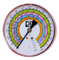 M2-405 JB Industries High Side Illuminating Red R-22 / R-134A / R-404A / R-410A Pressure Gauge - 4"