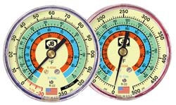 M2-951 JB Industries Low Side 1% Accuracy Blue R-22 / R-134A / R-404A Compound Gauge - 3-1/8"