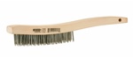 KH586 Lincoln Wooden Handle Wire Brush 3" X 19" Stainless Steel