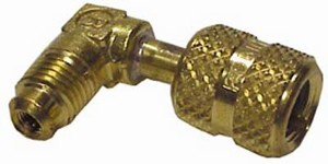 10469A Robinair Quick Coupler 90° Brass Adapter 1/4" MFL X 3/16" FFL