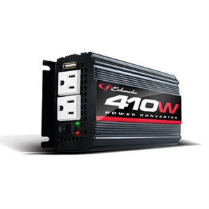 XI41B Schumacher 400 Watt Power Inverter with Battery Clamps and 12 Volt Male Adapter Plug