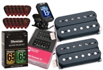 Seymour Duncan Hot Rodded Humbucker Pickup Set SH-2n SH-4 Black Bundle with Tuner and PIcks