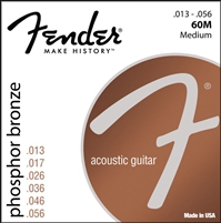 Fender 60M Phosphor Bronze Medium Acoustic Guitar Strings Set .013-.056