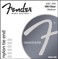 Fender Nylon Classical 100 .028-.043 Clear Silver Tie End Acoustic Guitar Strings