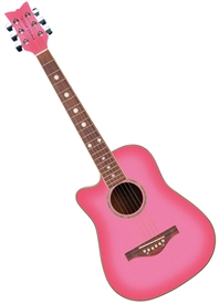Daisy Rock Wildwood 14-6260L Left Handed Short Scale Acoustic Guitar Pink Burst