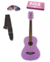 Daisy Rock 14-7211 Debutante Junior Miss 3/4 Size Short Scale Acoustic Guitar Package Purple
