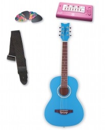 Daisy Rock 14-7212 Debutante Junior Miss 3/4 Size Short Scale Acoustic Guitar Package Cotton Candy Blue
